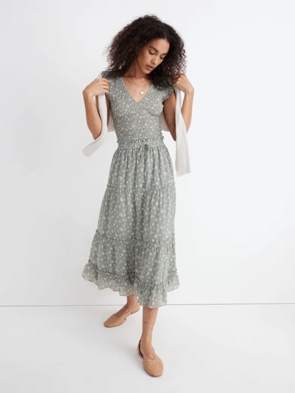 Madewell Pull-on Ruffle Tiered Maxi Skirt in Cottage Garden
